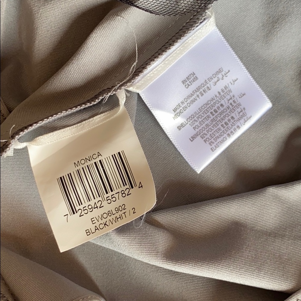 BCBGMAXAZRIA dress gray ruffle one shoulder - Picture 7 of 8